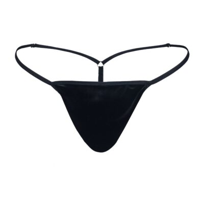 Men's Elegant Black Velvet G-String - Booty Bling