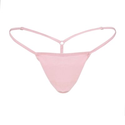 Men's Elegant Pink Cotton Spandex G-String Thong - Booty Bling