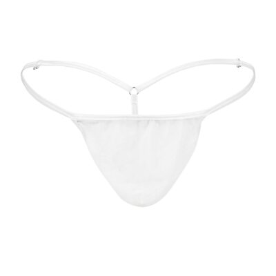 Men's Elegant White Stretch Mesh G-String - Booty Bling