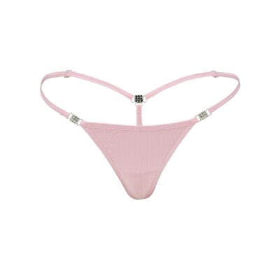 Women's Elite Pink Cotton Spandex G-String Thong